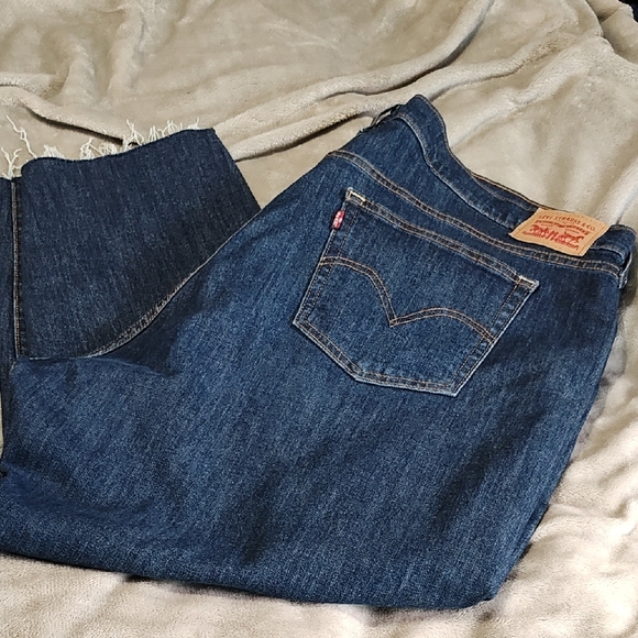 Levi's Wedgie skinny Dark Blue Ankle & Cropped Raw Hem Jeans button fly SZ 24W - Picture 7 of 7